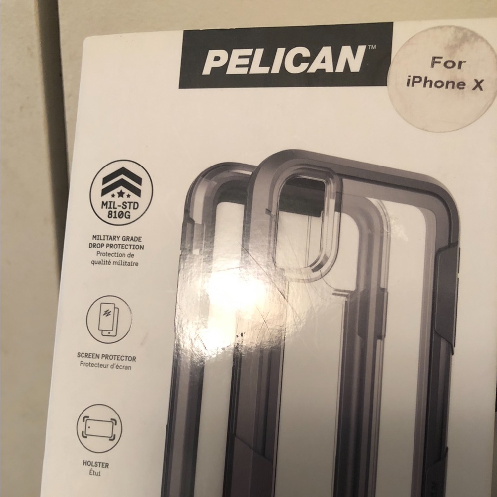 iphone x gray n clear phone case
